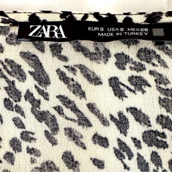 ZARA Dress Snow Leopard Print Tiered Ruffle Size S • BLOGGER FAVORITE - Picture 15 of 16